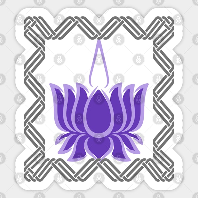 Violet lotus with grey frame Sticker by KQ1985